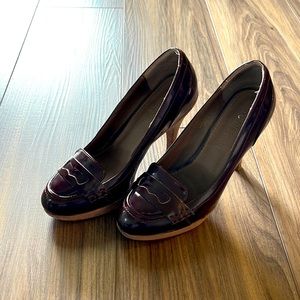 Maroon Penny Loafer Heels